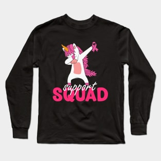 Breast Cancer Awareness Shirt For Women unicorn Support Squad Long Sleeve T-Shirt